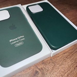 USED Green Apple iPhone 13 Pro MagSafe Leather case
